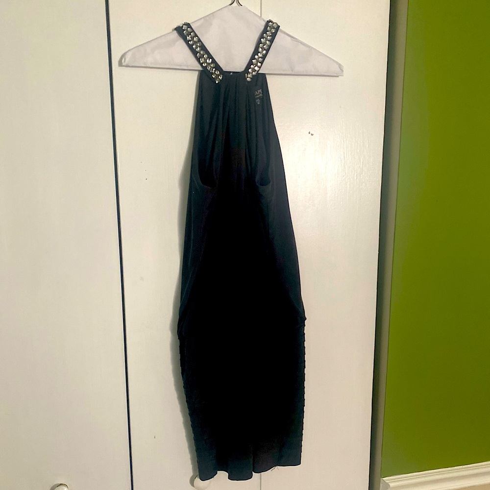 Xcape dark blue midi cocktail dress